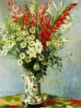 Claude Monet Werke - Blumenstrauß aus Gadiolas Lilien und Dasies Claude Monet